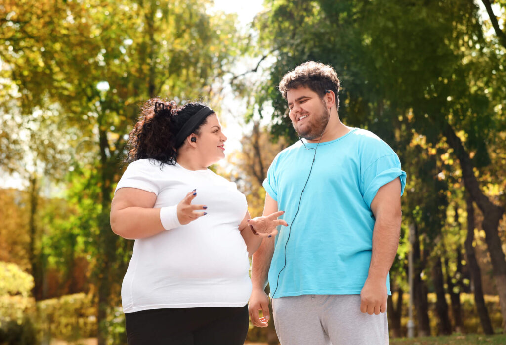 oversized couple in training